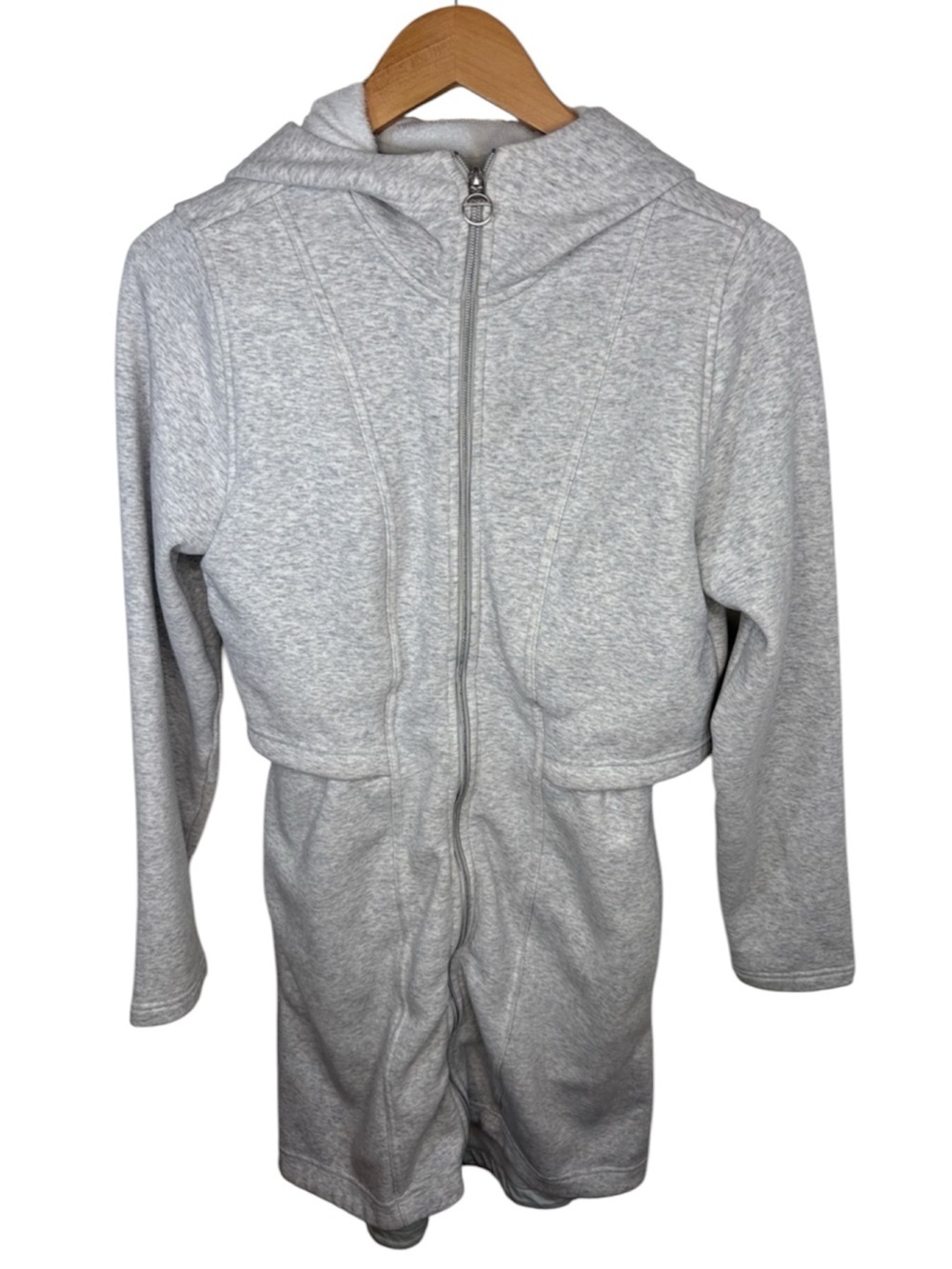 Athleta Cozy Karma Full Zip Grey Long Hoodie Sweatshirt Women Size XS